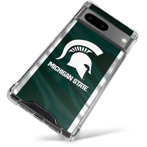 Michigan State University Away Grey Jersey Google Pixel 7a Clear Case